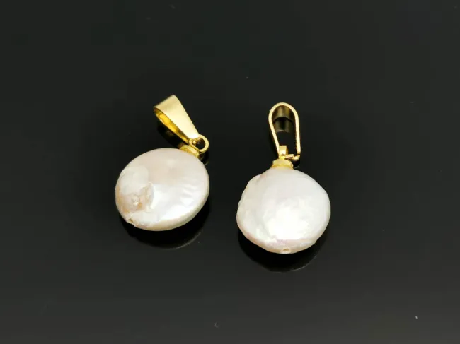 Pandantiv perle de cultura 16~14x11~10mm auriu