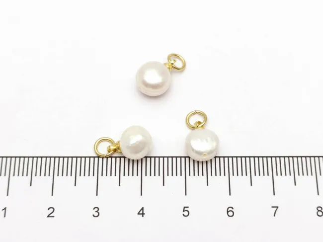 Pandantiv perle de cultura 10.5x7.5x4.5mm auriu