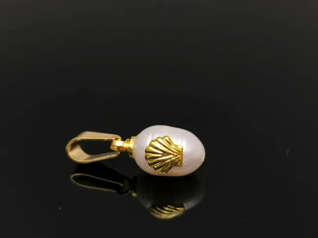 Pandantiv perle de cultura 14~11x9~6mm auriu