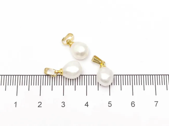 Pandantiv perle de cultura 14~11x9~7mm auriu