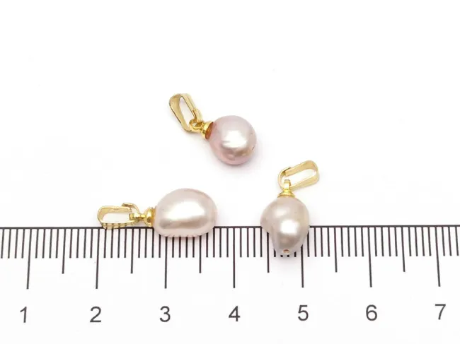 Pandantiv perle de cultura 14~11x9~7mm auriu