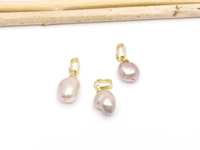 Pandantiv perle de cultura 14~11x9~7mm auriu