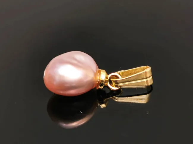 Pandantiv perle de cultura 14~11x9~7mm auriu