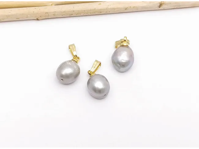 Pandantiv perle de cultura 14~11x9~7mm auriu