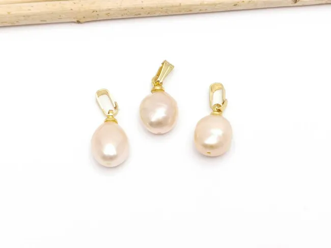 Pandantiv perle de cultura 14~11x9~7mm auriu