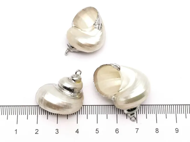 Pandantiv scoica sidef electroplacata 37~24x28~18x23~13mm