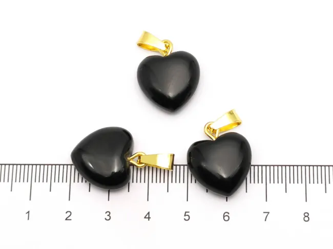 Pandantiv obsidian inima 19x16mm