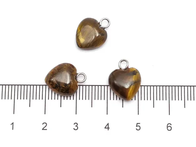 Pandantiv Ochi de tigru inima 13x10mm
