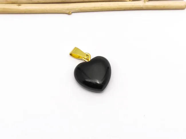 Pandantiv obsidian inima 19x16mm