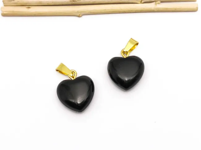 Pandantiv obsidian inima 19x16mm