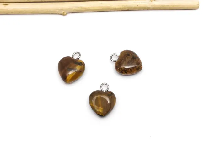 Pandantiv Ochi de tigru inima 13x10mm