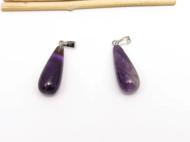 Pandantiv lacrima ametist 27x10mm