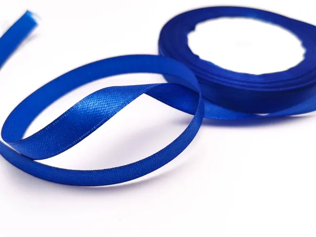 Panglica saten latime 10mm albastru (22m)