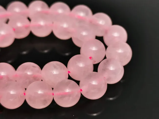 Sirag scurt cuart roz sfere 6mm