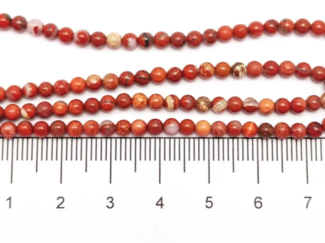 Sirag jasp rosu sfere 3mm