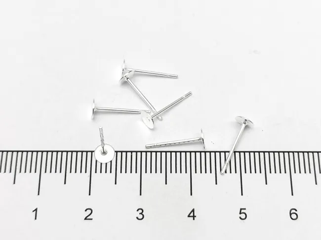 Tortite cu tija otel inoxidabil 304 platou 3mm argintiu deschis (2buc)