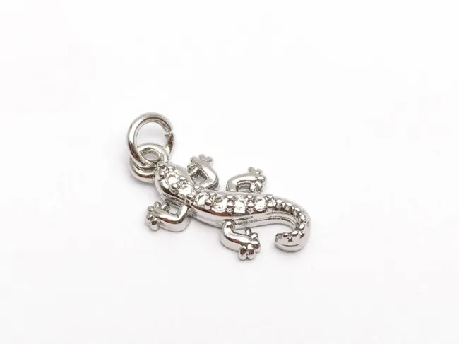 Charm soparla din cubic zirconia argintiu 14x6mm