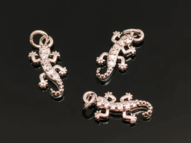 Charm soparla din cubic zirconia argintiu 14x6mm