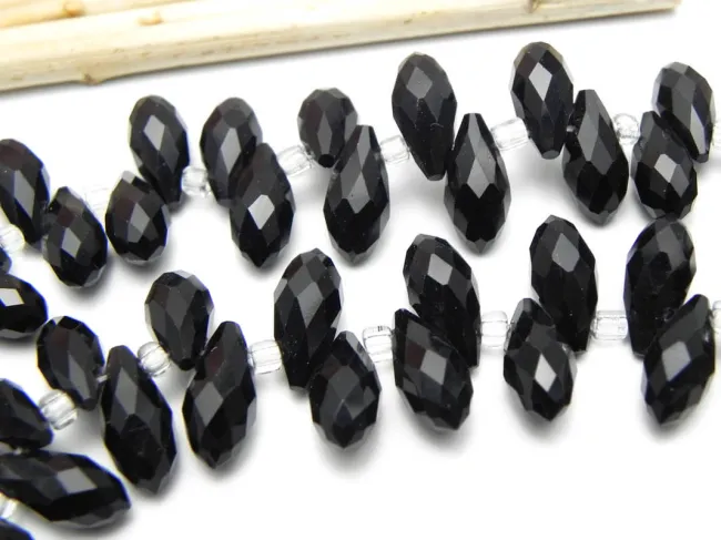 Cristal briolete 12x6mm negru (1buc)