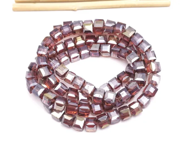 Margele cristal cub fatetat 6mm ametist AB (sirag)