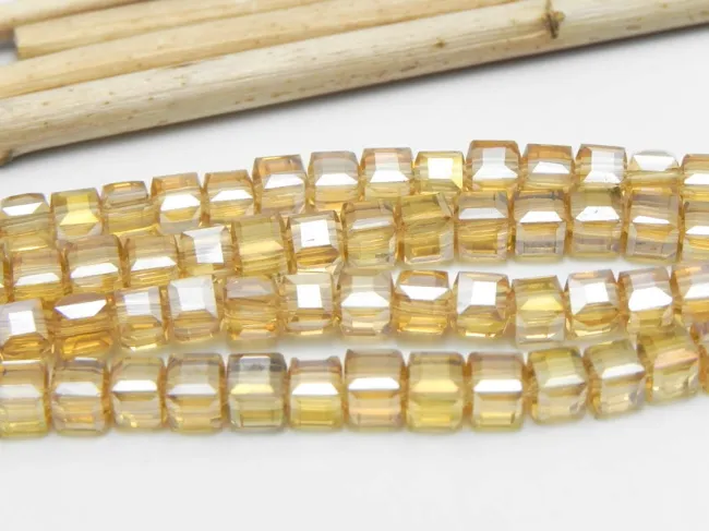 Cristal cub 4mm auriu ab (10buc)