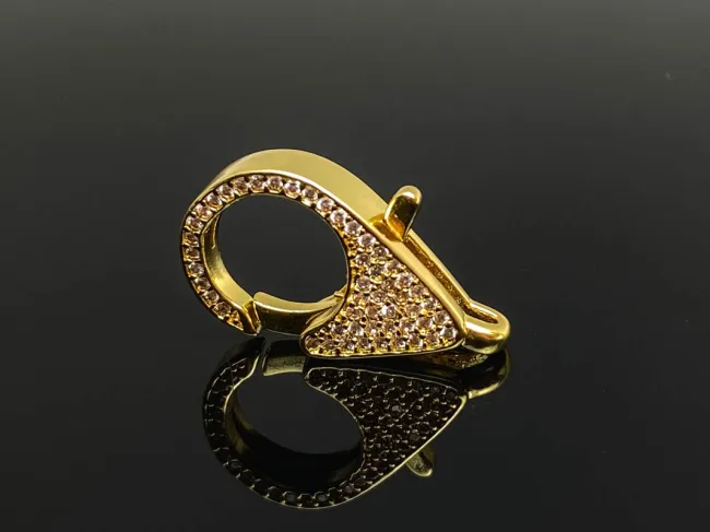 Inchizatoare cubic zirconia 25x15x5.5mm placata cu aur 18K (1buc)