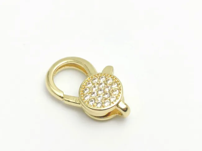 Inchizatoare cubic zirconia 19x12.5x4.5mm placata cu aur 18K (1buc)