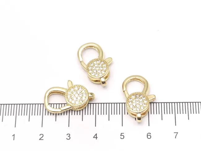 Inchizatoare cubic zirconia 19x12.5x4.5mm placata cu aur 18K (1buc)