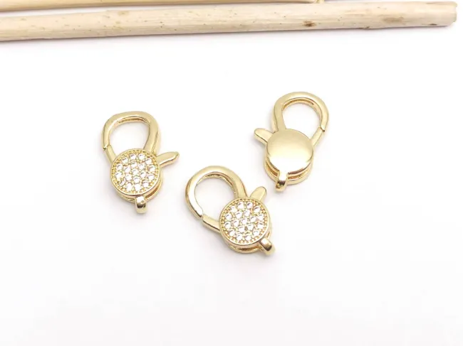 Inchizatoare cubic zirconia 19x12.5x4.5mm placata cu aur 18K (1buc)