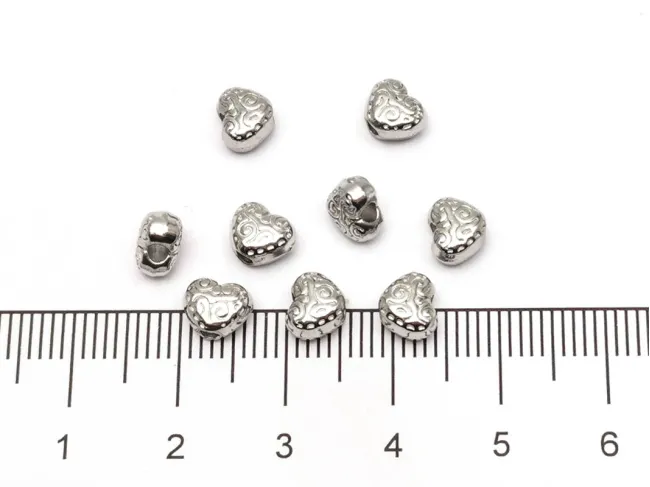 Margele otel inoxidabil inima 6x5x4mm (1buc)