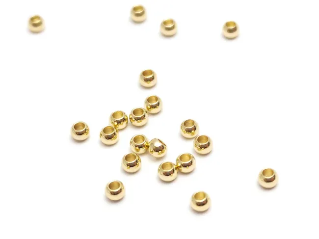 Margele otel inoxidabil 304 - 2x1.2mm placat cu aur 24K (1buc)