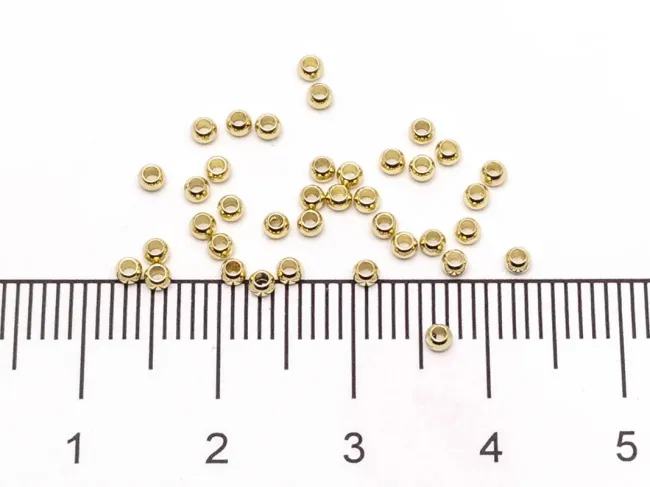 Margele otel inoxidabil 304 - 2x1.2mm placat cu aur 24K (1buc)