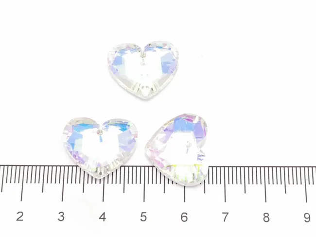 Pandantiv sticla inima 18x15x5mm transparent AB