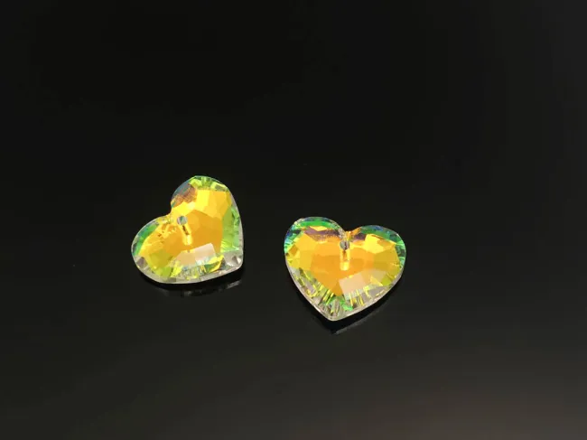 Pandantiv sticla inima 18x15x5mm transparent AB