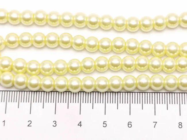 Perle de sticla calitate a 6mm galben pal (sirag)