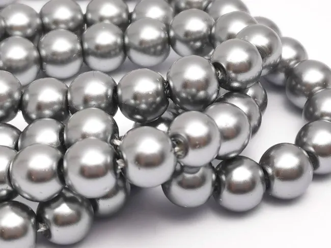 Perle de sticla calitate a 6mm gri (sirag)