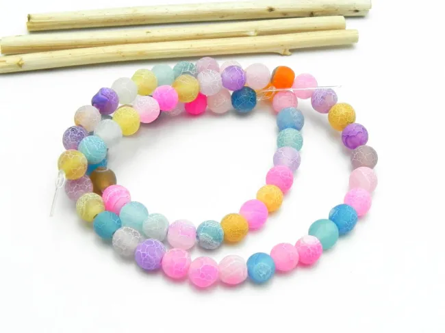 Sirag agate frosted 6mm mix