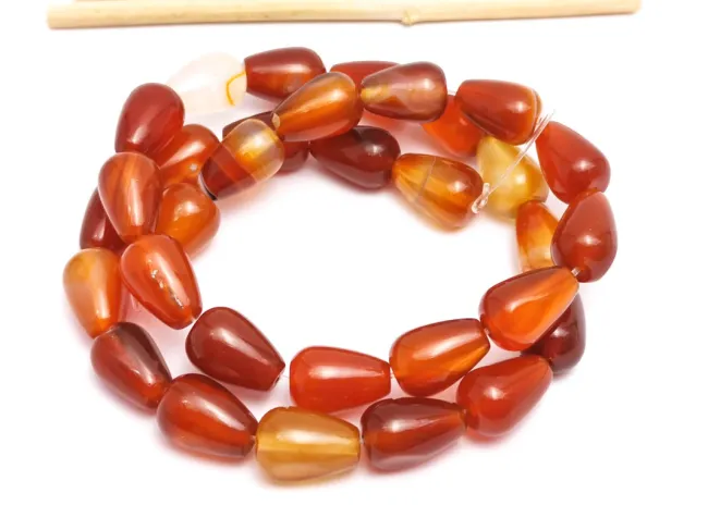 Sirag agate rosu lacrima 12x8mm