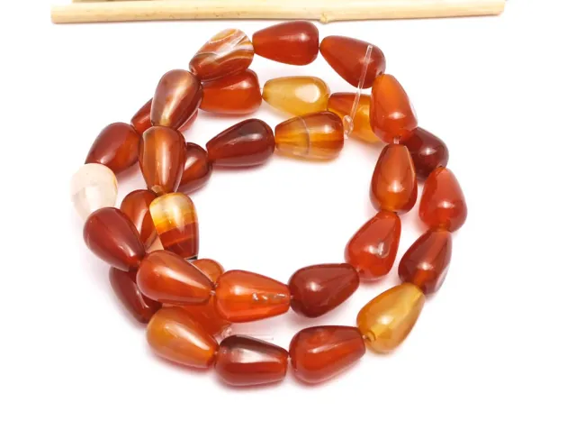 Sirag agate rosu lacrima 12x8mm