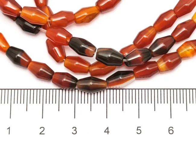Sirag agate rosu bicon 8x5mm