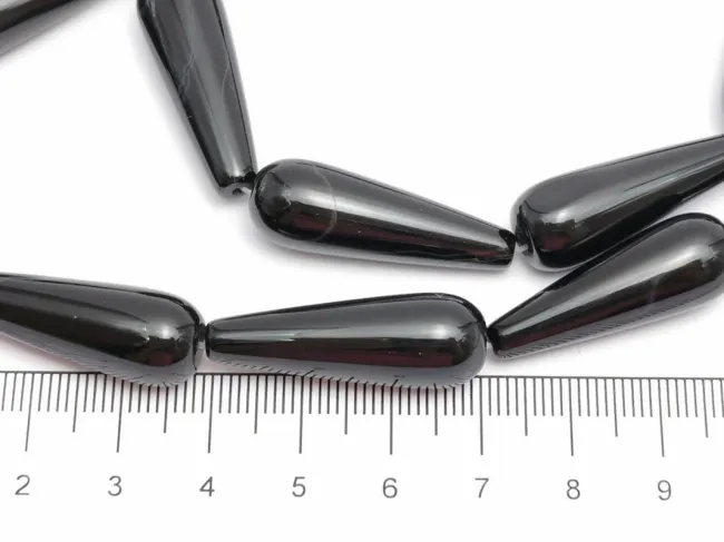Agate negru picatura 30x10mm (sirag)