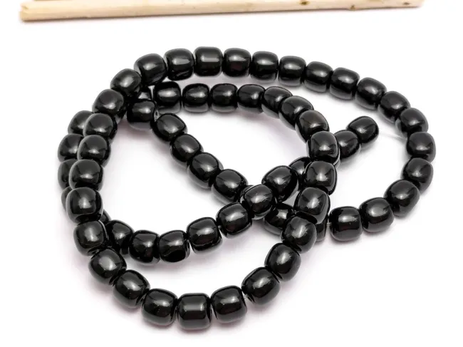 Agate negru tub 6x5mm (sirag)