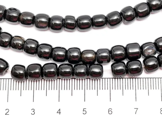 Agate negru tub 6x5mm (sirag)