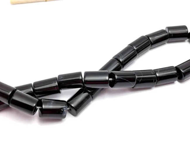 Agate negru tub 14x9mm (sirag)