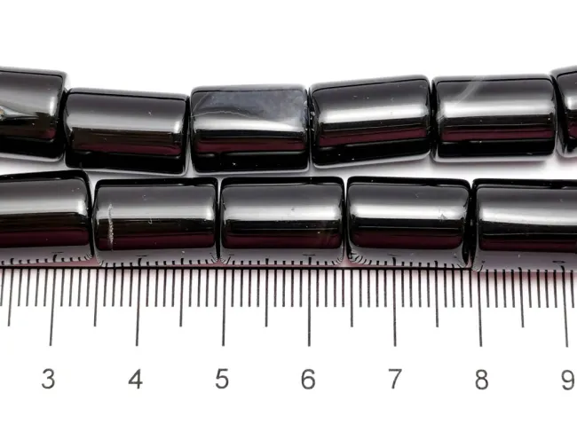 Agate negru tub 14x9mm (sirag)