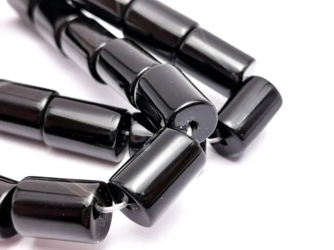 Agate negru tub 14x9mm (sirag)