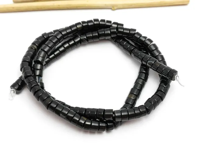 Agate negru disc 4x2mm (sirag)