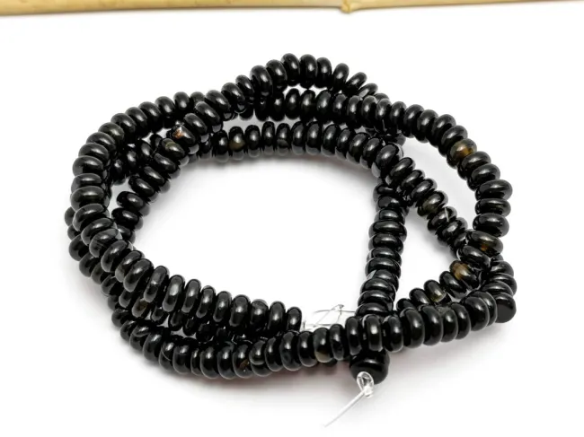 Agate negru rondele 4x1.5mm (sirag)