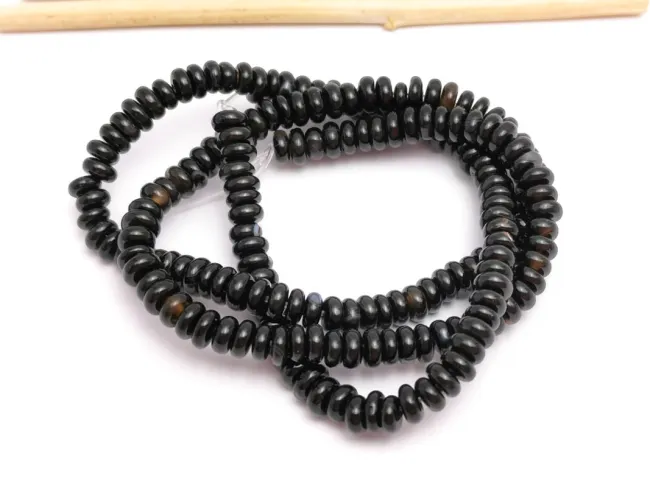 Agate negru rondele 4x1.5mm (sirag)