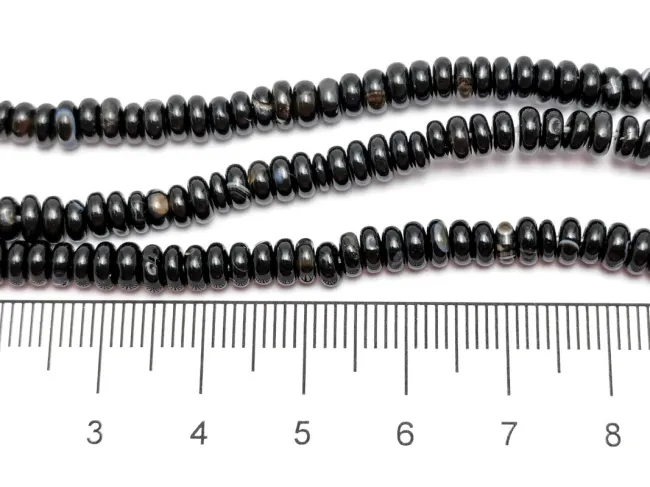 Agate negru rondele 4x1.5mm (sirag)